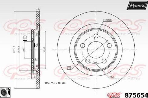 Maxtech 875654.0060 - Brake Disc autospares.lv