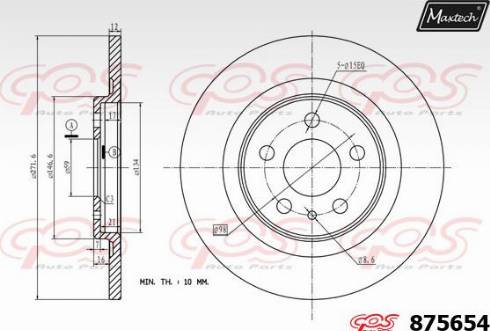 Maxtech 875654.0000 - Brake Disc autospares.lv