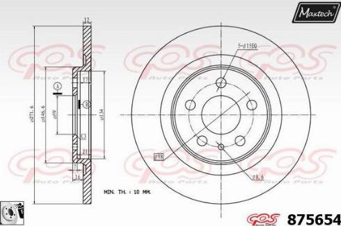 Maxtech 875654.0080 - Brake Disc autospares.lv