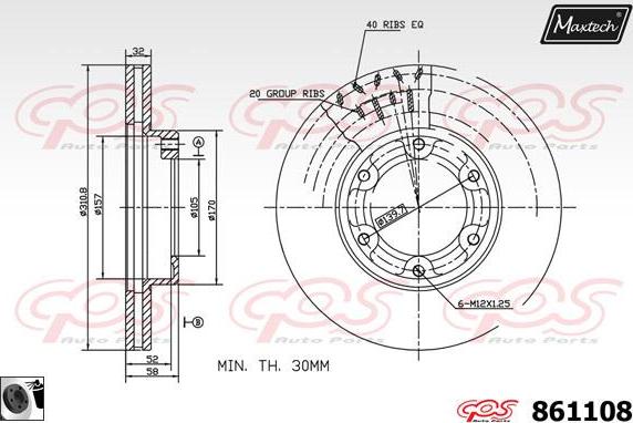 Maxtech 875654 - Brake Disc autospares.lv