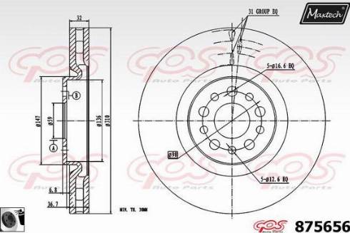 Maxtech 875656.0060 - Brake Disc autospares.lv