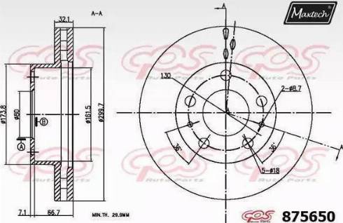 Maxtech 875650.0000 - Brake Disc autospares.lv