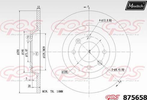 Maxtech 875658.0000 - Brake Disc autospares.lv