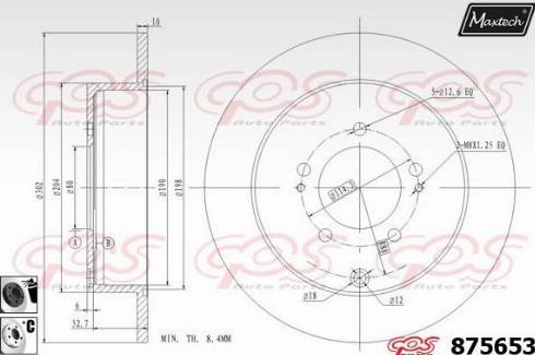 Maxtech 875653.6060 - Brake Disc autospares.lv