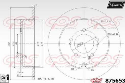 Maxtech 875653.0080 - Brake Disc autospares.lv