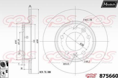 Maxtech 875660.6060 - Brake Disc autospares.lv