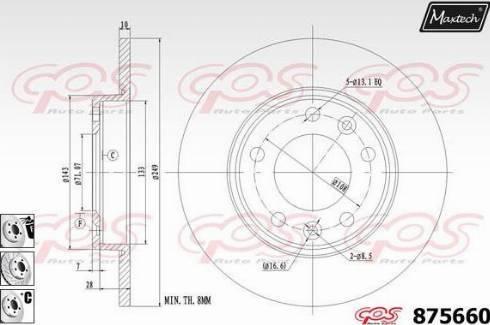 Maxtech 875660.6880 - Brake Disc autospares.lv