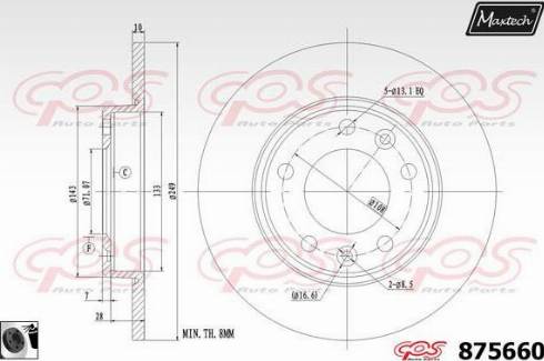 Maxtech 875660.0060 - Brake Disc autospares.lv