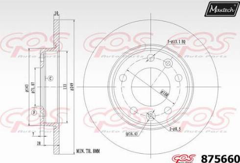 Maxtech 875660.0000 - Brake Disc autospares.lv