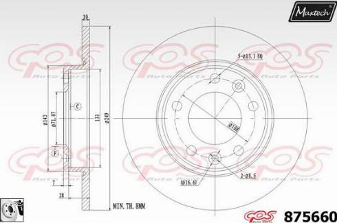 Maxtech 875660.0080 - Brake Disc autospares.lv