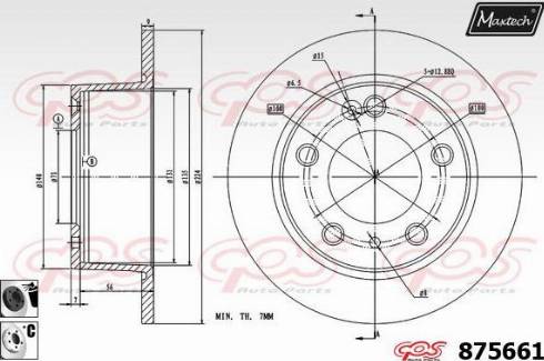 Maxtech 875661.6060 - Brake Disc autospares.lv