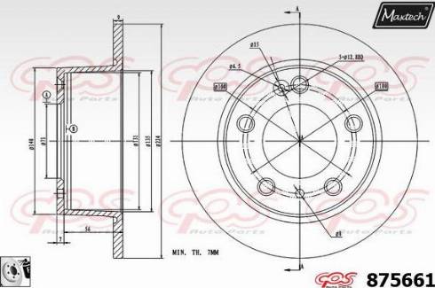 Maxtech 875661.0080 - Brake Disc autospares.lv