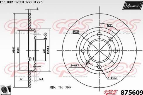 Maxtech 875609.0060 - Brake Disc autospares.lv