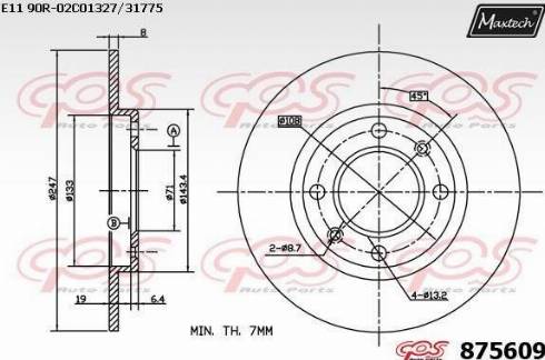 Maxtech 875609.0000 - Brake Disc autospares.lv