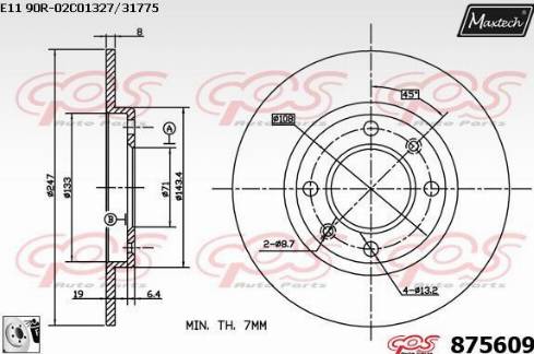 Maxtech 875609.0080 - Brake Disc autospares.lv