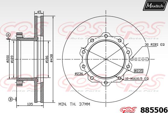 Maxtech 875609 - Brake Disc autospares.lv