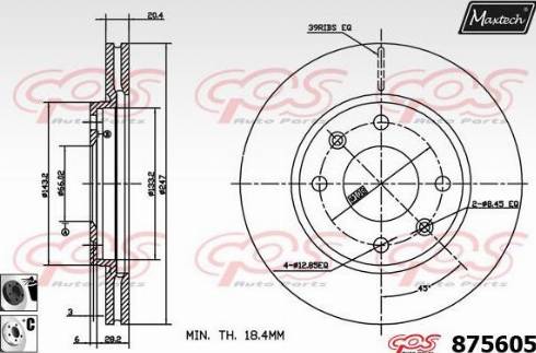 Maxtech 875605.6060 - Brake Disc autospares.lv