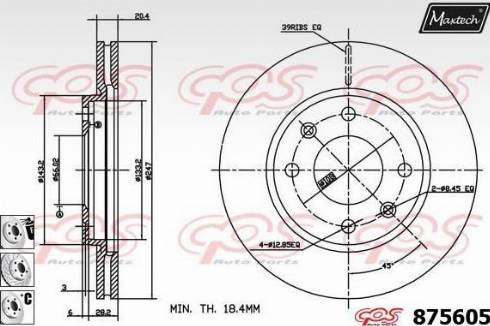 Maxtech 875605.6880 - Brake Disc autospares.lv