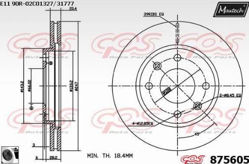 Maxtech 875605.0060 - Brake Disc autospares.lv