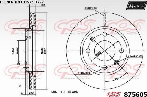 Maxtech 875605.0000 - Brake Disc autospares.lv