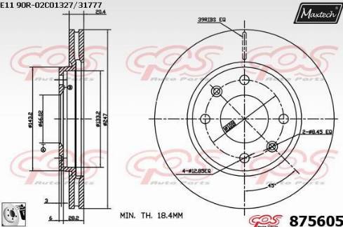 Maxtech 875605.0080 - Brake Disc autospares.lv