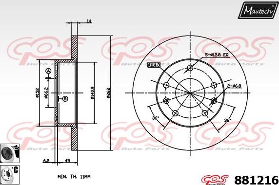 Maxtech 875605 - Brake Disc autospares.lv