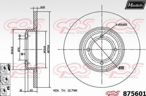 Maxtech 875601.6980 - Brake Disc autospares.lv