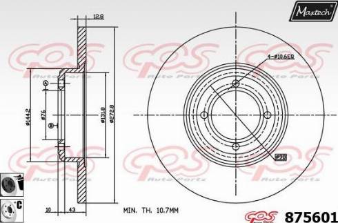 Maxtech 875601.6060 - Brake Disc autospares.lv