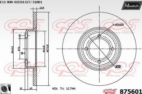 Maxtech 875601.0060 - Brake Disc autospares.lv