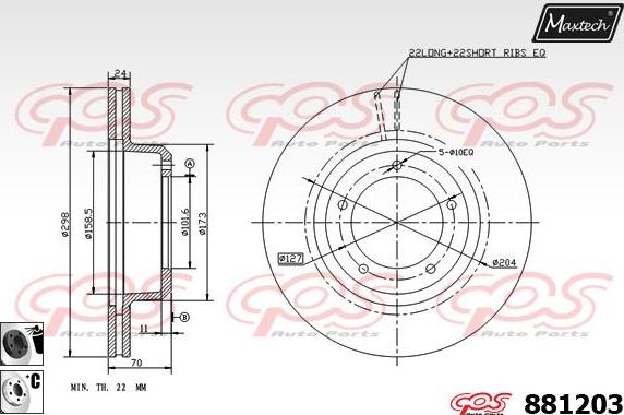 Maxtech 875601 - Brake Disc autospares.lv