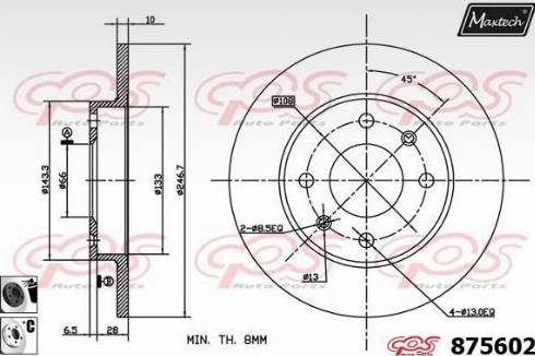 Maxtech 875602.6060 - Brake Disc autospares.lv