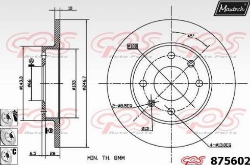 Maxtech 875602.6880 - Brake Disc autospares.lv