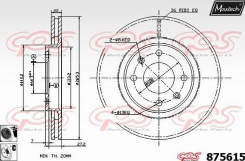 Maxtech 875615.6060 - Brake Disc autospares.lv