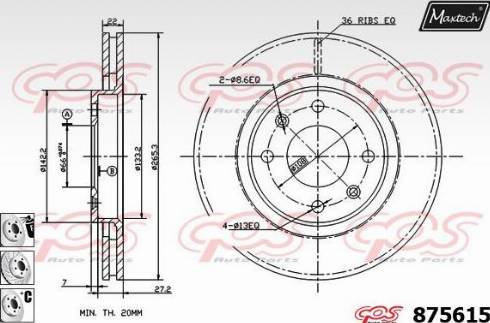 Maxtech 875615.6980 - Brake Disc autospares.lv