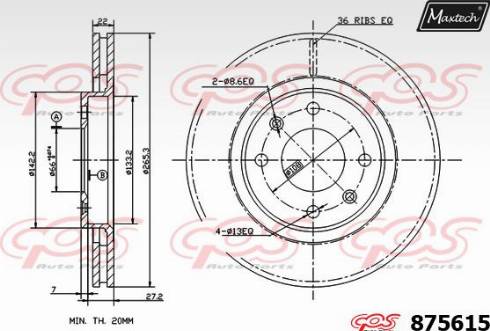 Maxtech 875615.0000 - Brake Disc autospares.lv