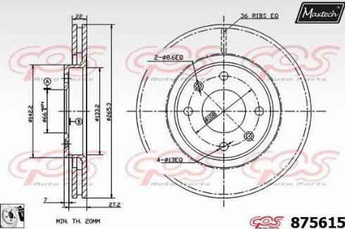 Maxtech 875615.0080 - Brake Disc autospares.lv