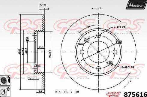 Maxtech 875616.6060 - Brake Disc autospares.lv