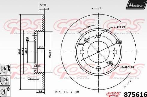 Maxtech 875616.6880 - Brake Disc autospares.lv