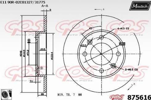 Maxtech 875616.0060 - Brake Disc autospares.lv