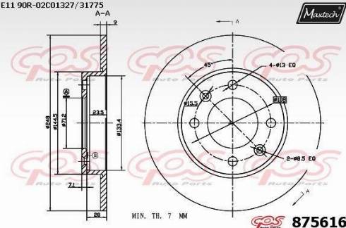 Maxtech 875616.0000 - Brake Disc autospares.lv