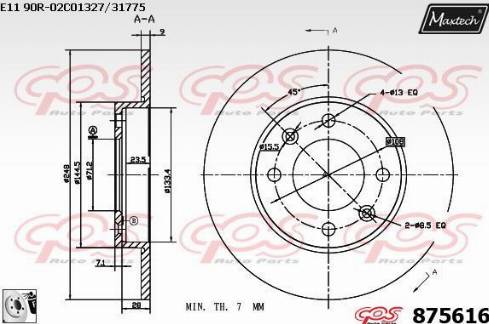 Maxtech 875616.0080 - Brake Disc autospares.lv