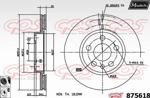 Maxtech 875618.6060 - Brake Disc autospares.lv