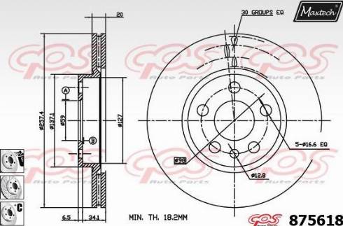 Maxtech 875618.6880 - Brake Disc autospares.lv