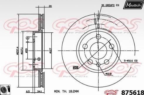 Maxtech 875618.0060 - Brake Disc autospares.lv