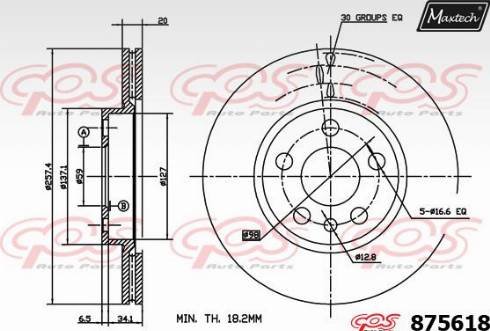 Maxtech 875618.0000 - Brake Disc autospares.lv