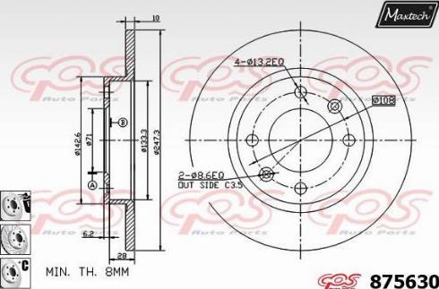 Maxtech 875630.6980 - Brake Disc autospares.lv