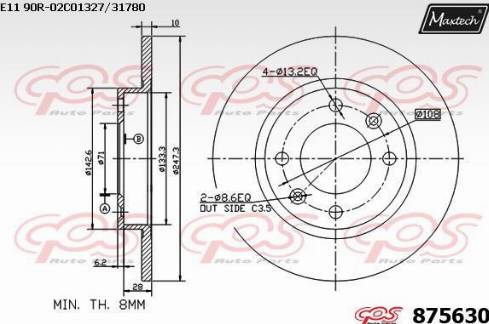 Maxtech 875630.0000 - Brake Disc autospares.lv