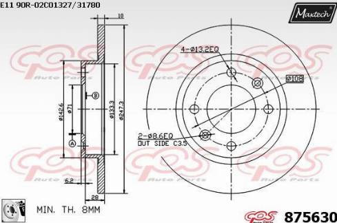 Maxtech 875630.0080 - Brake Disc autospares.lv