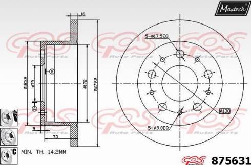 Maxtech 875631.6880 - Brake Disc autospares.lv