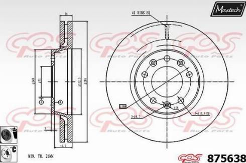 Maxtech 875638.6060 - Brake Disc autospares.lv